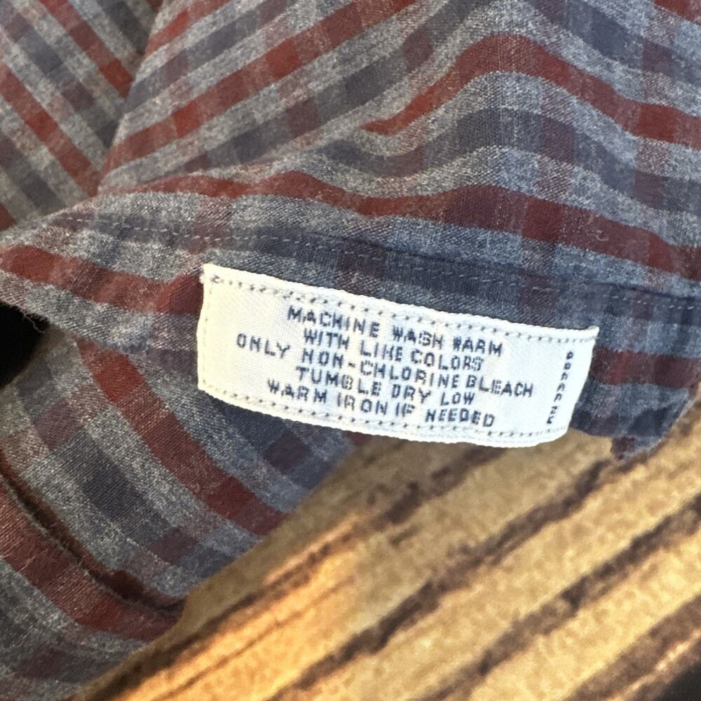 Brooks Brothers Mens Button Down Shirt Long Sleeve Checkered Blue Red Large - Picture 6 of 9